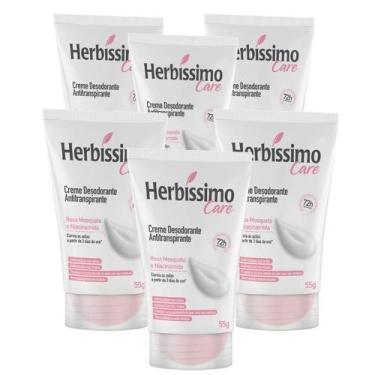 Imagem de Kit Creme Desodorante Antitranspirante Herbíssimo Care Rosa Mosqueta e