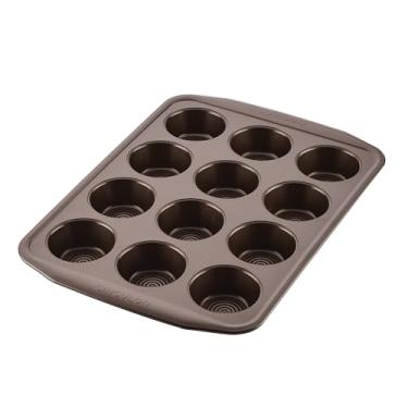 Imagem de Circulon Lata antiaderente de 12 xícaras para muffins de forno/antiaderente 12 xícaras para cupcake - 12 xícaras, marrom