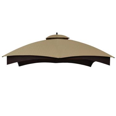 Imagem de COOSHADE Topo de dossel de substituição Riplock Gazebo para Lowe's Allen Roth #GF-12S004B-1 (bege claro)