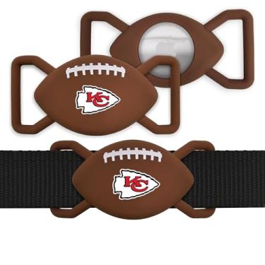 Imagem de Suporte NFL Kansas City Chiefs Football Apple AIR TAG pacote com 2 para cães e gatos, capa para Apple Airtag Tracker, suporte de coleira GPS para dispositivo de rastreamento de cães