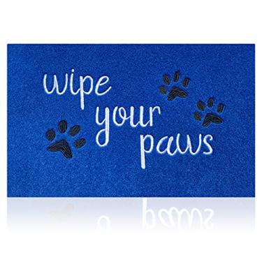Imagem de Tapetes de porta externos para entrada de casa Tapete divertido Limpe suas patas Tapete de boas-vindas para porta da frente interior e exterior com tapete de borracha antiderrapante resistente para capacho sujo, 45,7 x 71,7 cm