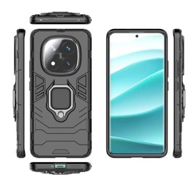 Imagem de Compatível Com Capa De Telefone Xiaomi Redmi Note 14 Pro Plus 5G, Capa Fina Com Suporte Para PC E Capa De TPU Com Suporte(Black)