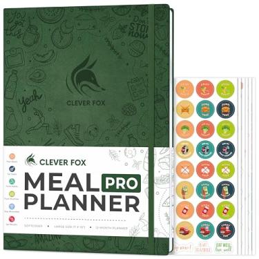 Imagem de Clever Fox Meal Planner PRO – Diário semanal de preparação de refeições com lista de compras e rastreador de perda de peso – Dieta, Fitness e Welness – Caderno diário nutricional – dura 12 meses,