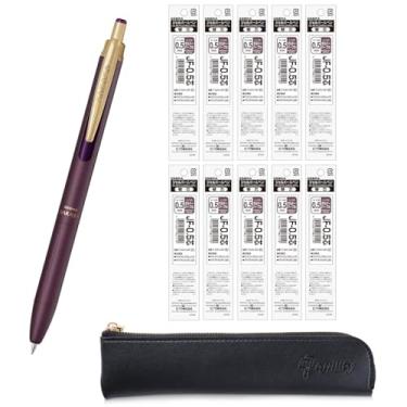 Imagem de QULLITY ZEBRA SARASA GRAND Caneta esferográfica de gel 0,5 mm Bordeaux Roxo + 10 recargas, capa fina preta original