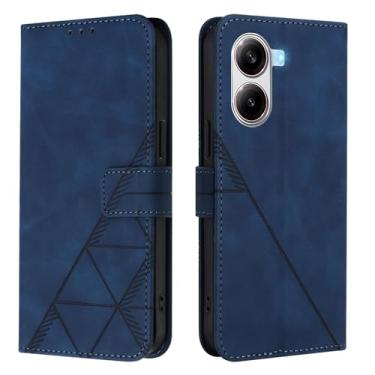 Imagem de Asdsinfor Capa flip para Poco X7 Pro 5G couro sintético carteira coldre com suporte para cartões fecho magnético à prova de choque Folio Protect Cover para Xiaomi Poco X7 Pro. Azul YBS