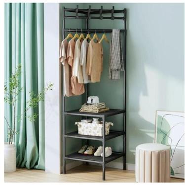 Imagem de Estante Organizador Cabideiro de Roupas de Canto Vertical Sapateira Mu