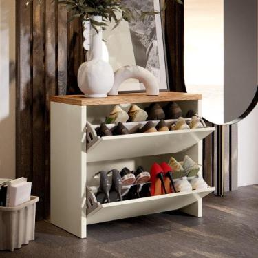 Imagem de Sapateira Banco Organizadora 2 Portas Basculantes Hall de Entrada Clos