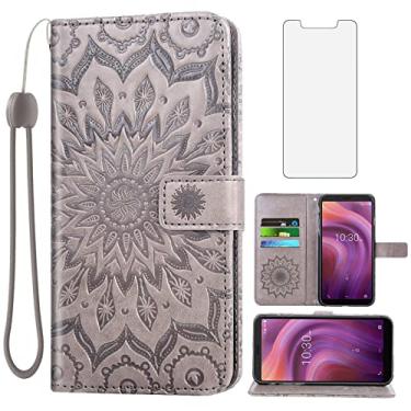 Imagem de Capa de telefone para Alcatel 3V 2019 capa carteira com protetor de tela de vidro temperado couro girassol capa flip fina suporte para cartão acessórios de celular Alcatel3V Acatel 3 V V3 19 5032W