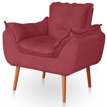 Imagem de Poltrona Opala para Sala Confortável Resistente Veludo Rose - Belíssim