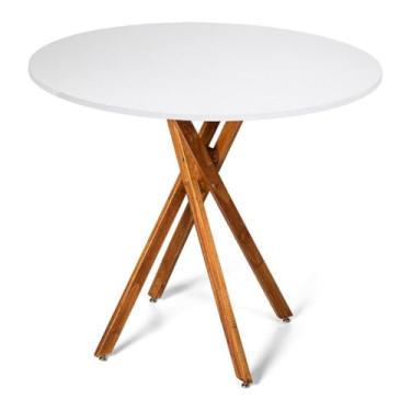 Imagem de Mesa de Jantar Madeira Cozinha(Redonda Branca)