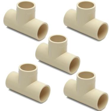Imagem de Kit 5 Te 90º 28mm Cpvc Conexão Água Quente Conector Cano - ViaSol Ener
