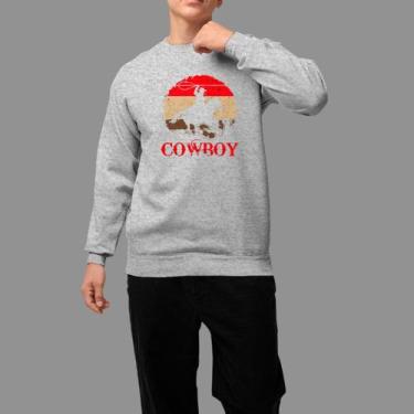 Imagem de Moletom Gola Careca Basico Masculino Casual Moda Country Inverno Blusa