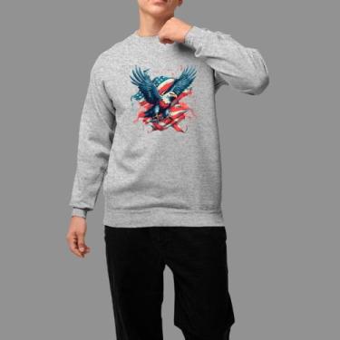 Imagem de Moletom Gola Careca Country Moda Country Inverno Blusa De Frio Aguia B