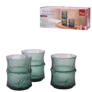 Imagem de Copo Lume Vidro 250ml 3 Peças Elegância para Seu Dia a Dia - Wincy Cas