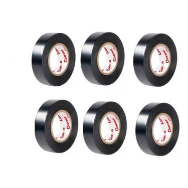 Imagem de Kit 06 Fita Isolante Profissional Cortag 18mm X 05m