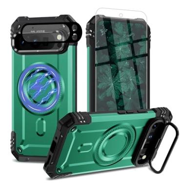Imagem de Bonkier Capa para Google Pixel 9 Pro XL [compatível com Magsafe] [proteção contra quedas de grau militar de 15 pés] com protetor de tela e protetor de lente à prova de choque para Pixel 9 Pro XL (J