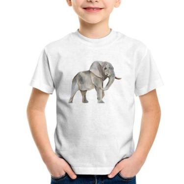 Imagem de Camiseta Infantil Elefante - Foca na Moda, Branco, 6