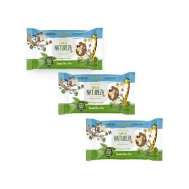 Imagem de Kit C/3 Lenços Umedecido Turma Da Natureza Premium Toalhinha - NT INDU