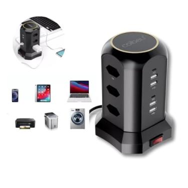 Imagem de Coibeu, Extensão Tomada de Torre 2500W 9 Tomadas 4 Portas USB 2 Type-C