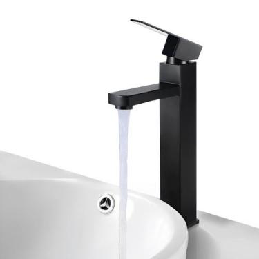 Imagem de Torneira Bica Alta Gourmet Para Banheiro e Lavabo de Luxo Preta Monoco