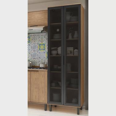 Imagem de Cristaleira 2 Portas com Vidro Toscana Espresso Móveis