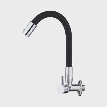 Imagem de Torneira Cozinha Parede Gourmet Flexível Luxo Preto
