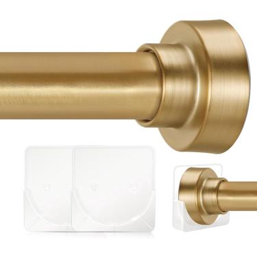 Imagem de Vareta de cortina de chuveiro ynl ajustável em aço inoxidável de 86-305cm