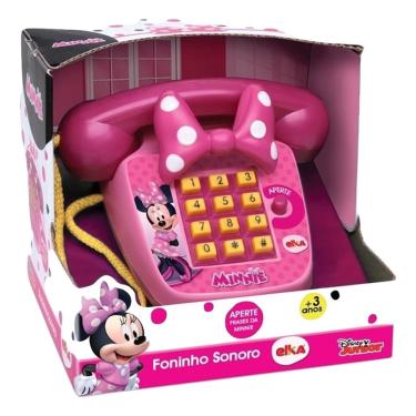 Imagem de Novo Brinquedo Telefone Minnie Foninho Sonoro Elka 1061