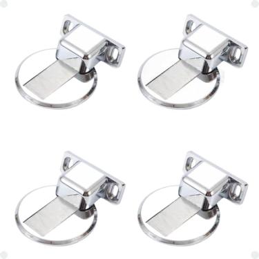 Imagem de Kit 04 Batedor De Porta Magnético Slim Fixador Prendedor Batente Aparador de Porta Calço Trava Cunha Protetor Segurança Fixador Peso De Porta Stop Door Aço Inoxidável Cromado Com Adesivo Dupla Face