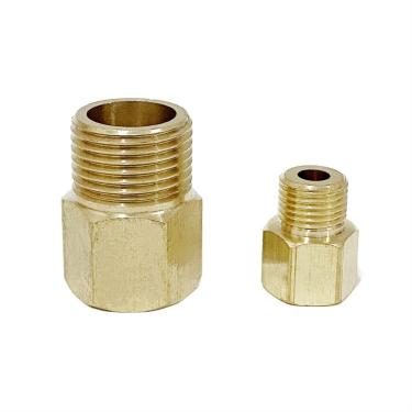 Imagem de 2 Pcs M8 M10 M12 Macho Métrico Para 1 / 8ih 1 / 4ih 3 / 8ih Bsp Rosca Fêmea Latão Redutor Conector Adaptador De Manômetro, M10x1 F-1l4 Bsp M