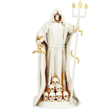 Imagem de Estátua Exu Caveira Imagem Umbanda Candomblé - Versão 2 (Cor Mármore Dourado)