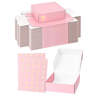 Imagem de TryDrem Caixas De Remessa 6X6X2 Polegadas, Conjunto 50, Embalagem Pequenas Para Correspondência Rosa Claro, Papelão Ondulado Empresas, Presentes E Envio Literatura