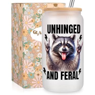 Imagem de Fairy's Gift Copo de café gelado guaxinim, lindo copo de vidro fosco de guaxinim de 473 ml com canudo de tampa, presentes de guaxinim para mulheres, sem dobradiças e selvagens, aniversário, dia das