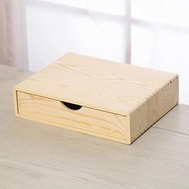 Imagem de Arquivo plano de várias camadas tipo gaveta A4 - caixa de armazenamento de madeira maciça para secretária, organizador de arquivos, organizador de material de escritório para casa, escritório, a