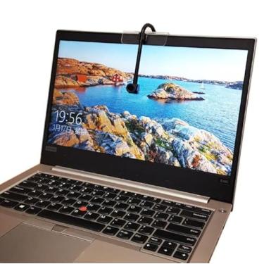Imagem de Webcam central de tela central, webcam central USB 1080p, webcam USB com microfone embutido, qualidade de imagem FHD, foco automático, webcam central de 2 MP para Win 2000 / 7/8 32 bits