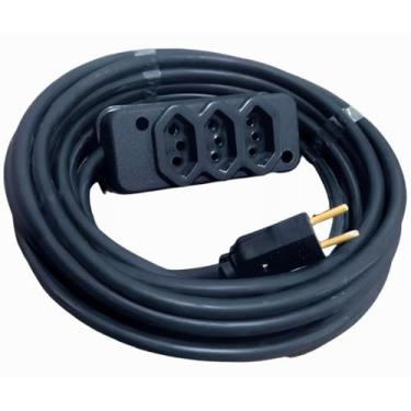 Imagem de Extensão Elétrica 10 Metros 20A 10A Bivolt 127V/220V 03 Tomadas Cabo 2.0mm Reforçado