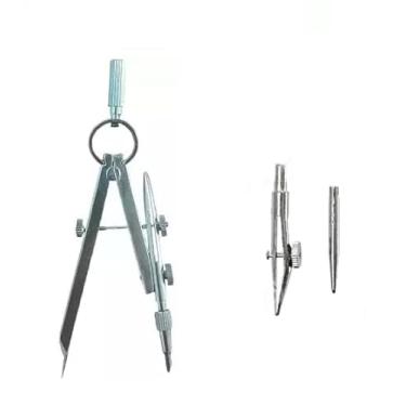 Imagem de Compasso de Metal para Desenho Técnico, Escolar, Vintage, com Ponta Ajustável