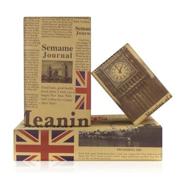 Imagem de Geluode Papel de embrulho vintage London, 4 folhas de papel de embrulho Kraft com design British London Big Ben, 51 x 71 cm, embrulho para presente Kraft Traveller dobrado plano para aniversário ou