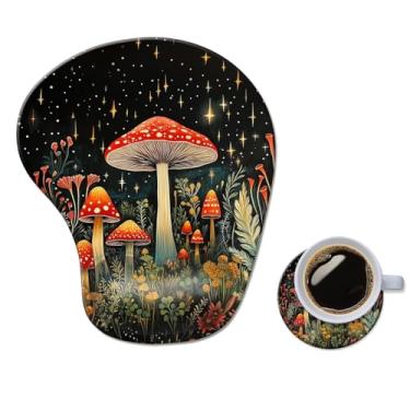 Imagem de Mouse pad ergonômico com descanso de pulso, confortável tapete de mouse em gel para computador, suporte de pulso para laptop, mouse para alívio da dor com base de poliuretano antiderrapante cogumelo
