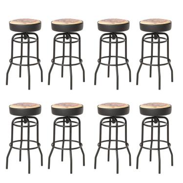 Imagem de Kit 8 Banquetas Texas Estampa Route 66