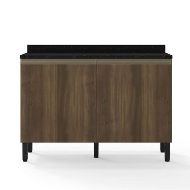 Imagem de Balcão Duplo Jaspe Com 2 Portas E 1 Prateleira Bartira Nogueira