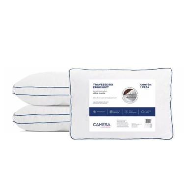 Imagem de Kit 3 Travesseiro Ergosoft Camesa Suporte Firme Ergonômico 50x70cm