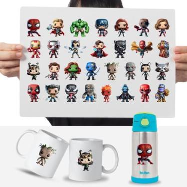 Imagem de Cartela 30 Adesivos Marvel Vingadores Homem de Ferro DTF UV - Graviart