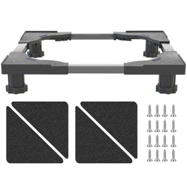 Imagem de Mini suporte de geladeira, 4 pés fortes, base de lavanderia, bandeja de base ajustável multifuncional antivibração para geladeira, máquina de lavar, secadora, máquina de lavar louça, CA, 9 a 11 cm de