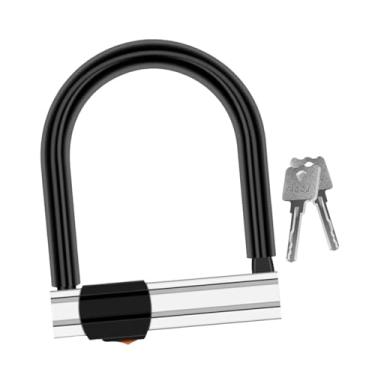 Imagem de YIJU Acessórios para cadeado de bicicleta em formato de U, fácil de usar com 2 chaves, à prova d'água, resistente, multiuso, à prova de poeira,