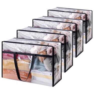 Imagem de Sacos de armazenamento de roupas Lifewit 60L Plastic Clear, pacote com