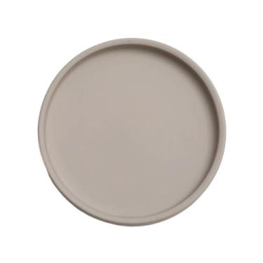 Imagem de Prato de Flores Pires de cerâmica para mesa, para vasos de flores redondos e externos, bandeja coletora de gotejamento Vaso(Gray,X-Small)
