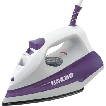 Imagem de Ferro de Passar Vapor Spray 1200W 1000 com Base Antiaderente Roxo e Branco 127V
