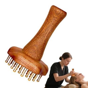 Imagem de Rrlihjgu Escova Meridiana De Latão,Massageador Muscular - Pente Esfoliante Ergonômico Para Pernas Barriga Costas Rosto Coxas Pés E Glúteos Femininos