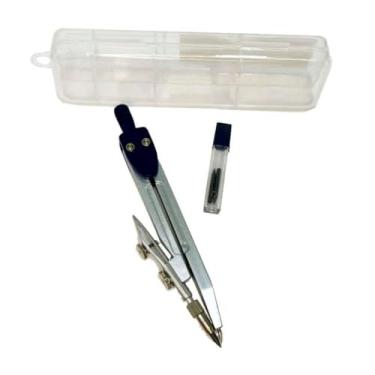 Imagem de Conjunto de Compasso com RéGua - Conjunto de Desenho de Borracha E Grafite - ContéM Compasso Escolar e Esquadro Transferidor(Compasso Simples Sortido)